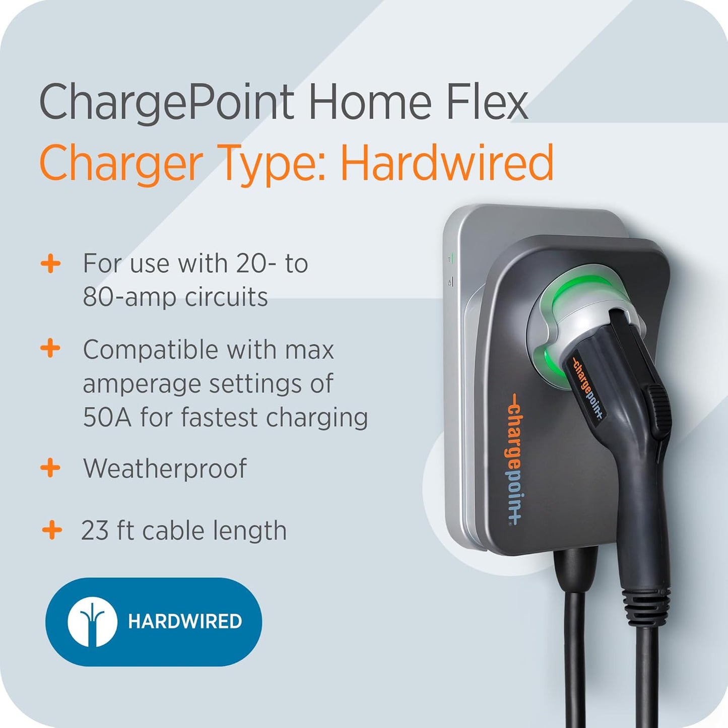 Homeflex Level 2 EV Charger J1772 - Fast Smart Battery Power Charging at Home for Electric Automobile Vehicles