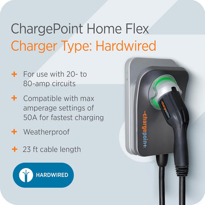 Homeflex Level 2 EV Charger J1772 - Fast Smart Battery Power Charging at Home for Electric Automobile Vehicles