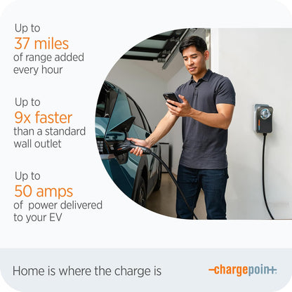 Homeflex Level 2 EV Charger J1772 - Fast Smart Battery Power Charging at Home for Electric Automobile Vehicles