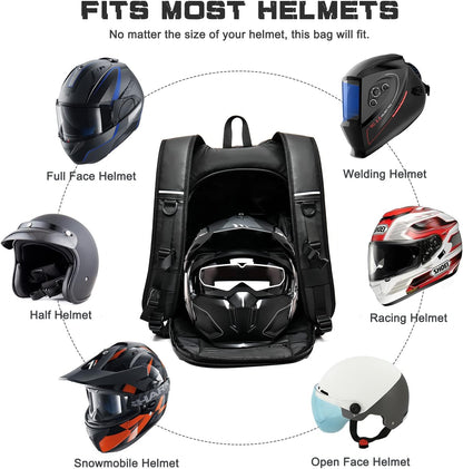 Motorcycle Backpack, Motorcycle Backpacks for Men and Women, Waterproof Motorcycle Backpack, Helmet Bag Bookbag for Riding, Outing