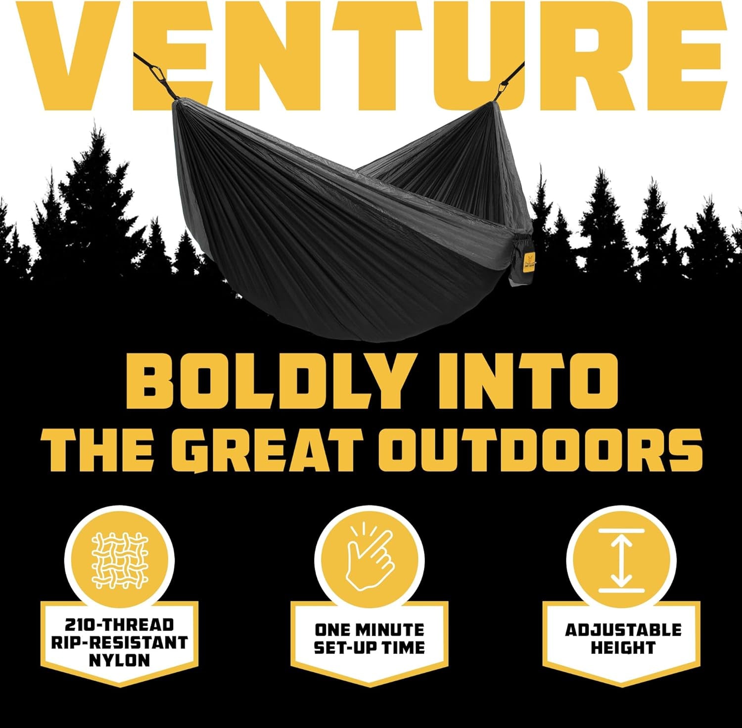 Camping Hammock – up to 500Lbs Portable Hammock with Tree Straps - Travel, Backpacking, Hiking, Outdoors Camping Gear - Single or Double